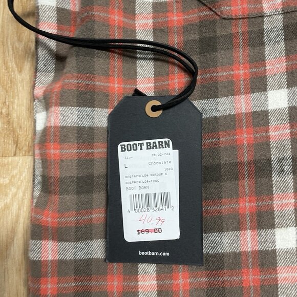 BROTHERS SONS FLANNEL SHIRT PLAID LUMBERJACK OUTDOOR AUTUMN FALL WARM MENS L NEW - Picture 6 of 11